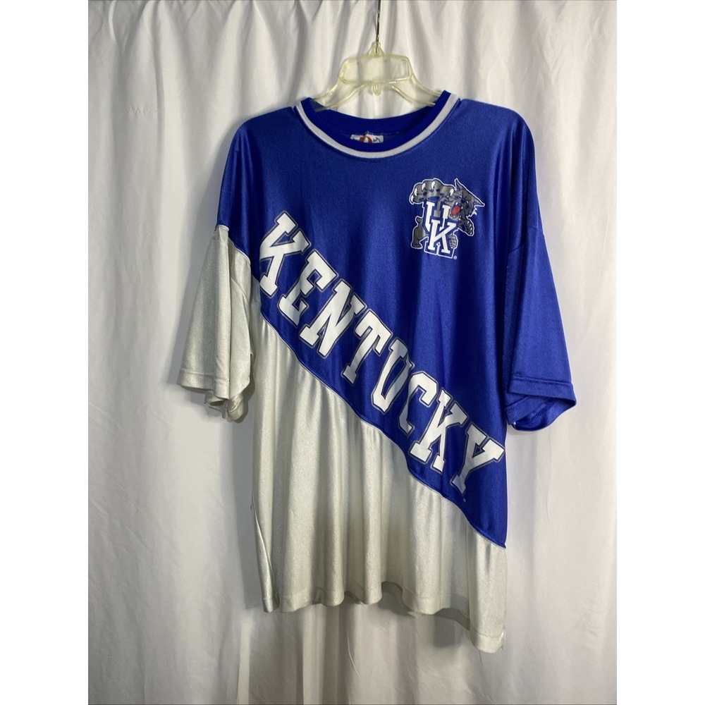 Vintage Kentucky Wildcats Shirt Mens Large Blue White NCAA Basketball Dodger 90s
